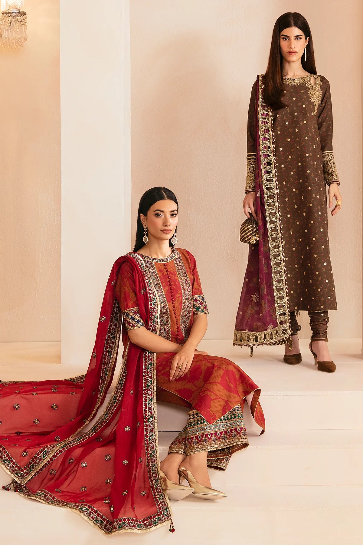 PREMIUM EMBROIDERED RAW SILK UR-7044