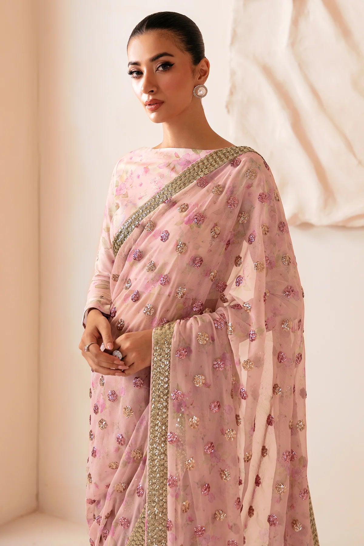 PREMIUM EMBROIDERED RAW SILK UR-7042