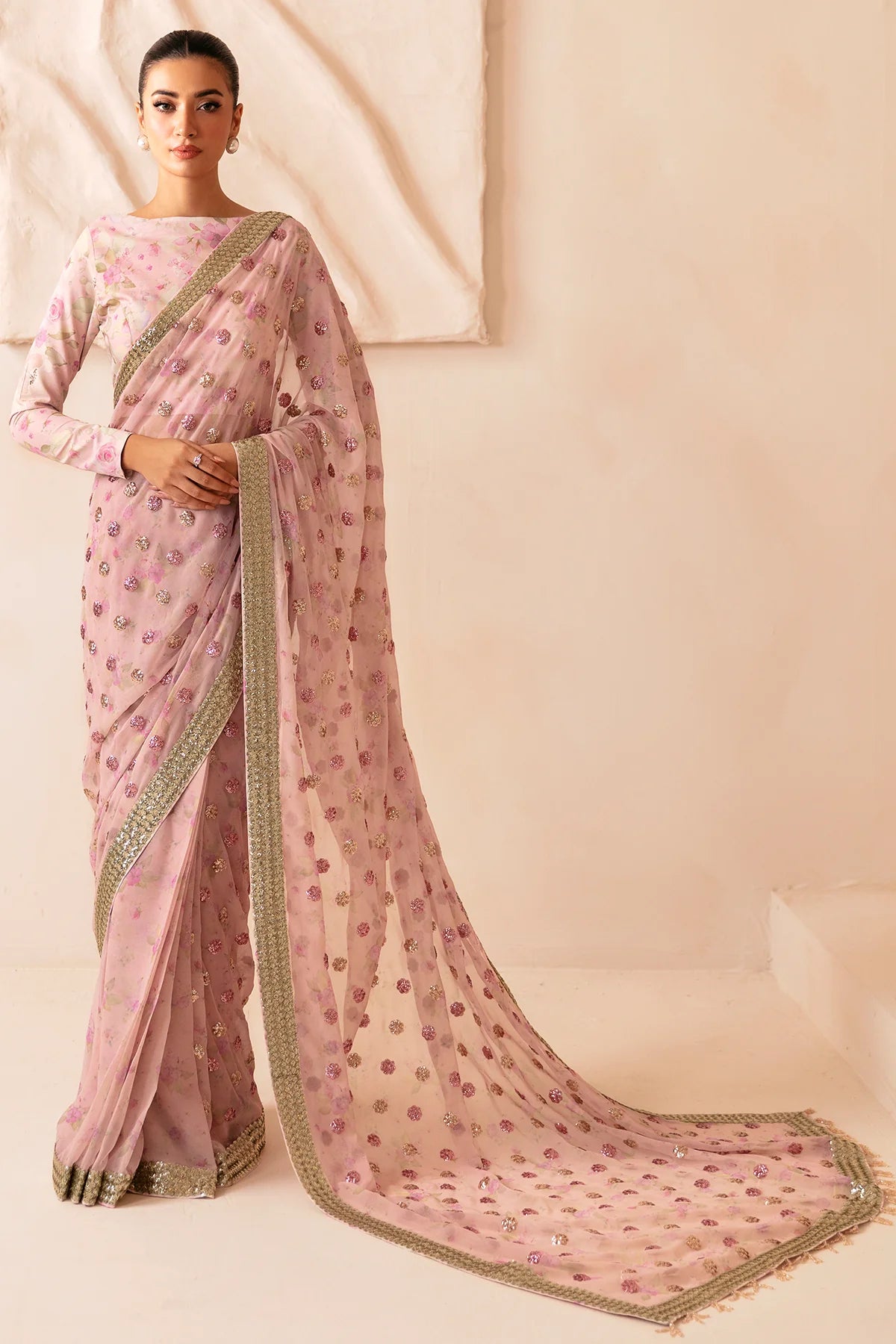 PREMIUM EMBROIDERED RAW SILK UR-7042