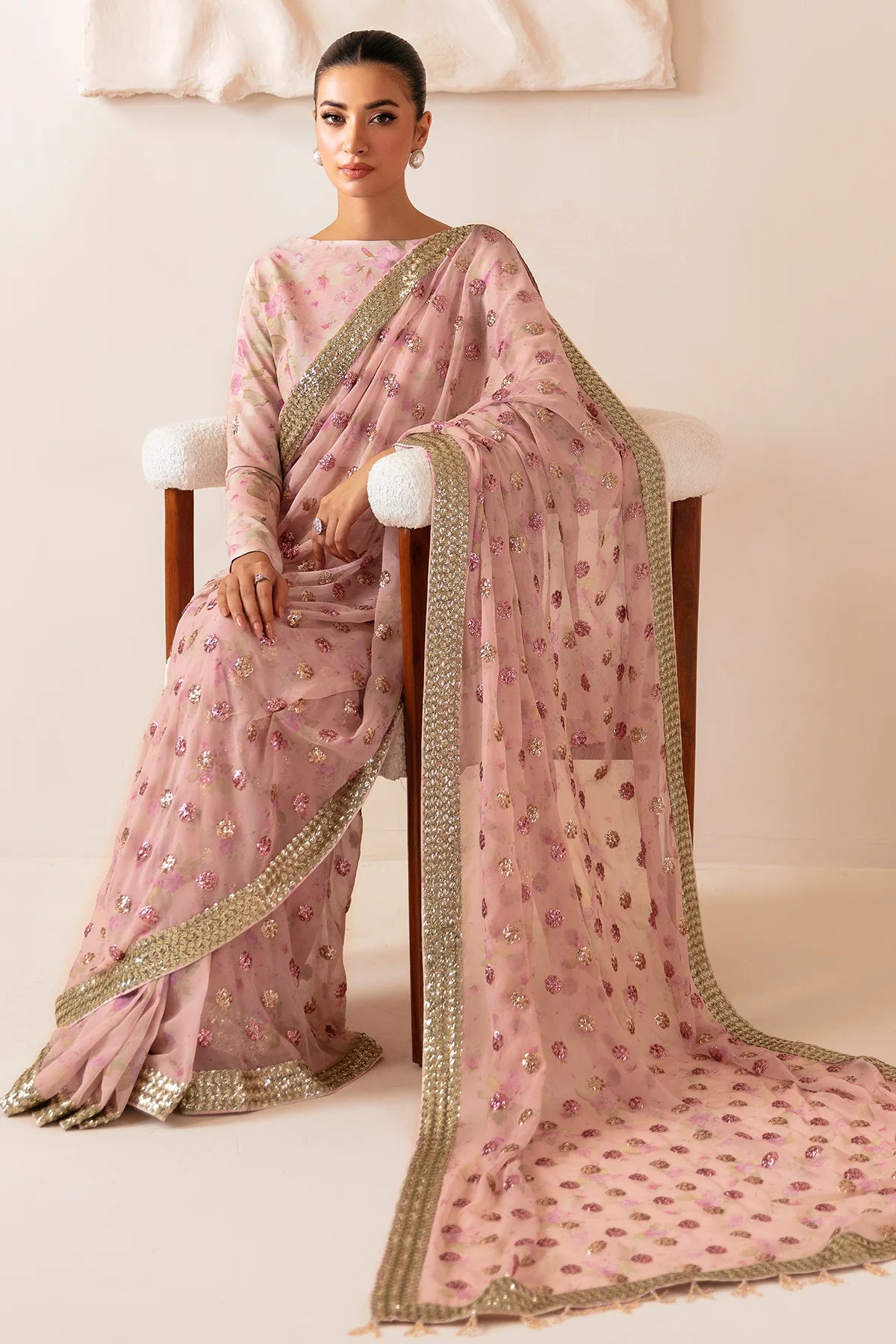 PREMIUM EMBROIDERED RAW SILK UR-7042