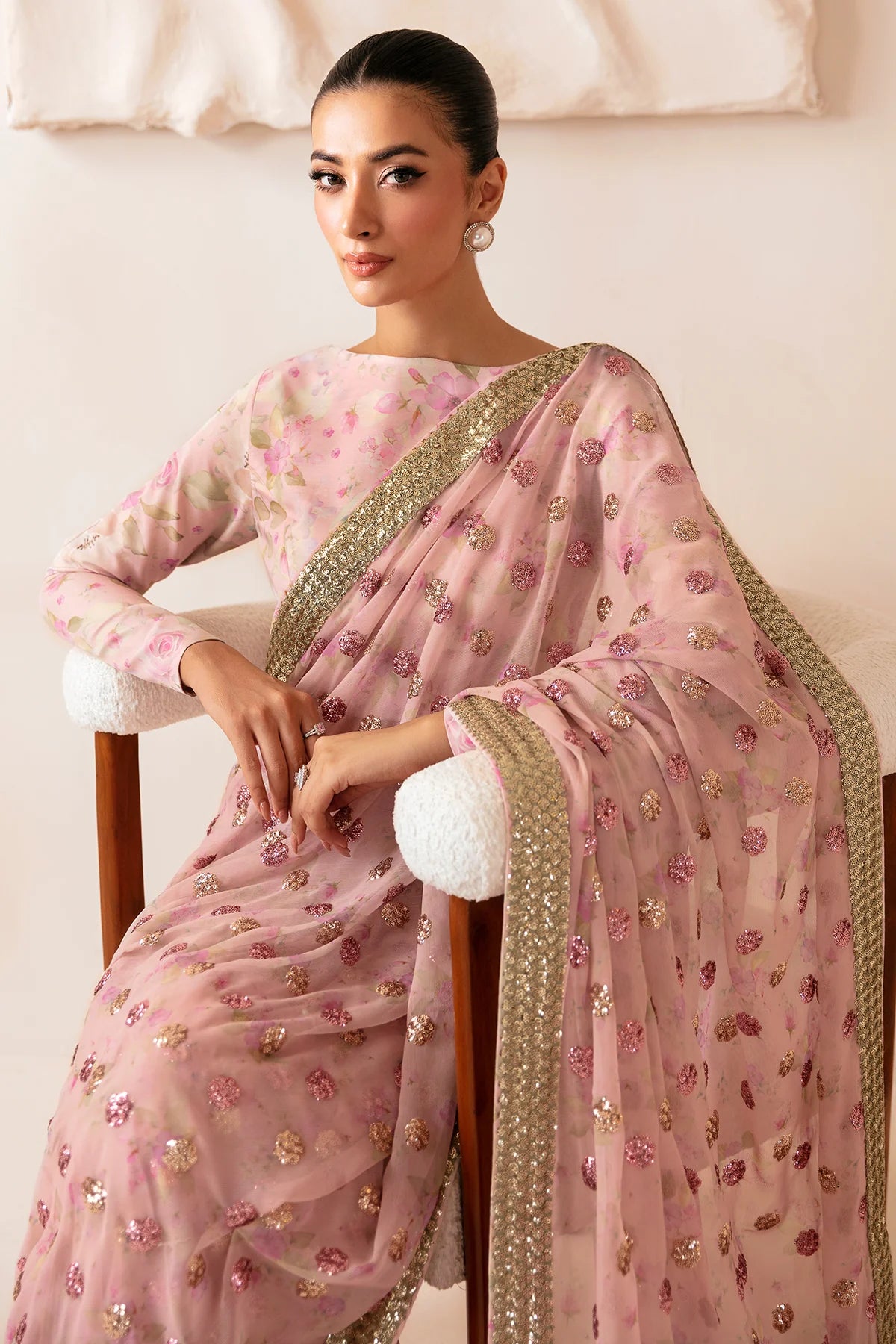 PREMIUM EMBROIDERED RAW SILK UR-7042