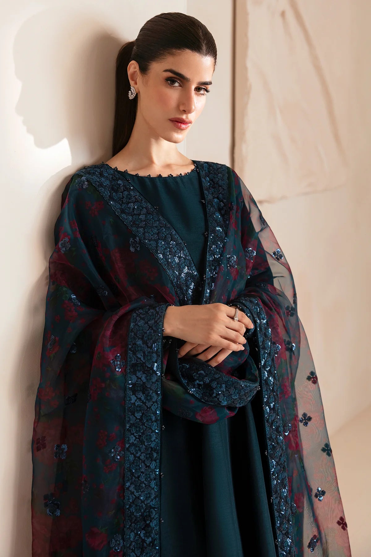 PREMIUM EMBROIDERED RAW SILK UR-7040