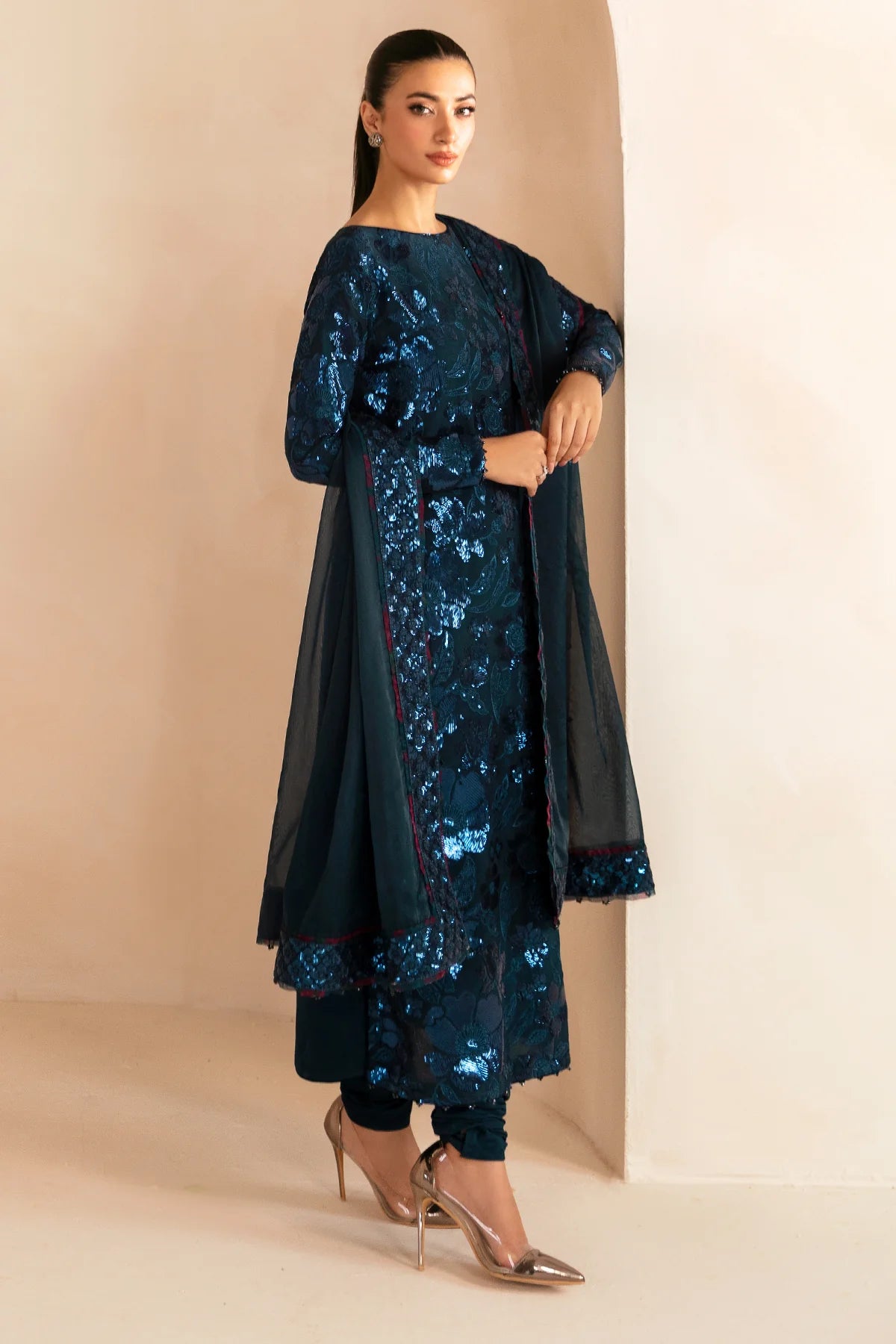 PREMIUM EMBROIDERED RAW SILK UR-7041