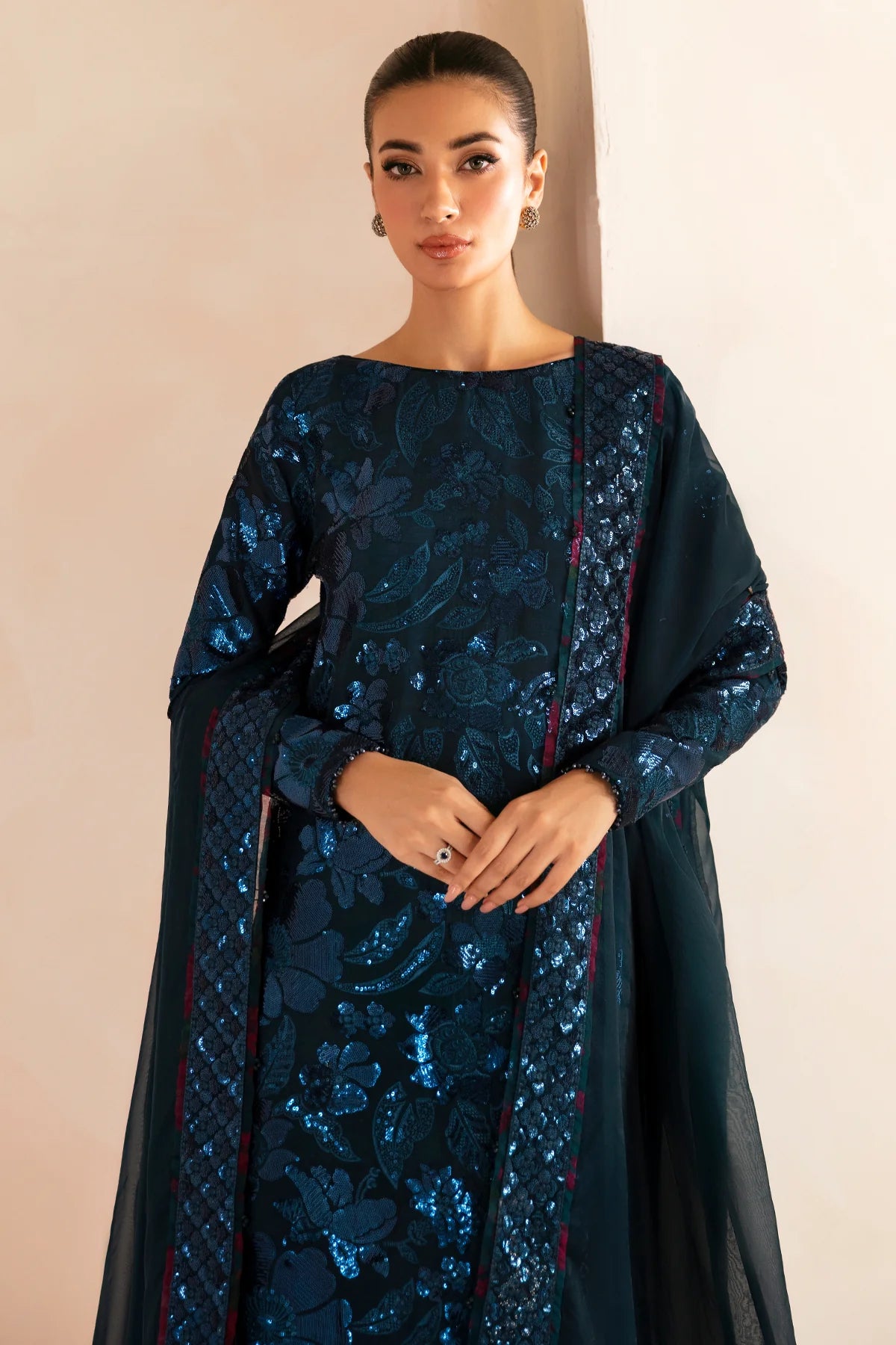 PREMIUM EMBROIDERED RAW SILK UR-7041