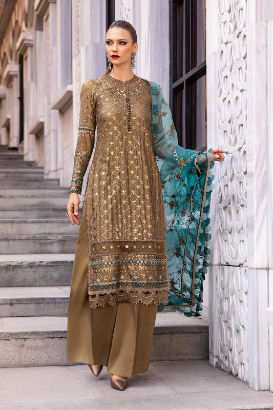 MARIA B | Sateen '24 | Embroidered Cotton Satin Suit | CST-808