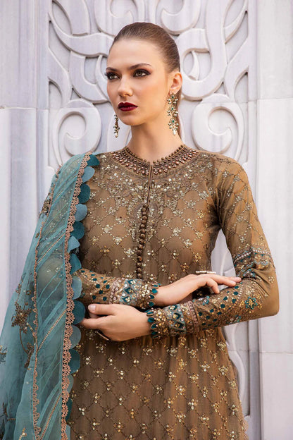 MARIA B | Sateen '24 | Embroidered Cotton Satin Suit | CST-808