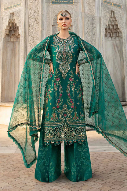 Buy MARIA B | Sateen '24 | Embroidered Cotton Satin Suit | CST-805 Pakistani Garara Suits online in the USA and UK with customization. Shop top brands like Maria B Wedding Dresses and trending Pakistani Wedding Dresses Birmingham. Find MARIA B Sale dresses stitched in UK, USA, Canada. RAZ RUYA women's clothing store offers luxury Pakistani designer brand clothing, bridal shop wear, and party outfits with fast delivery and top quality.