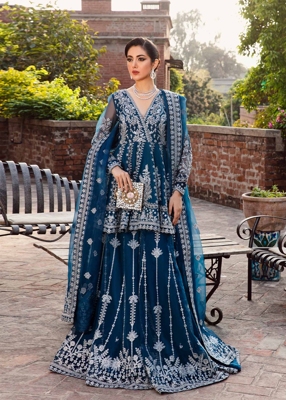Akbar Aslam Nayara embellished organza blouse with sharara