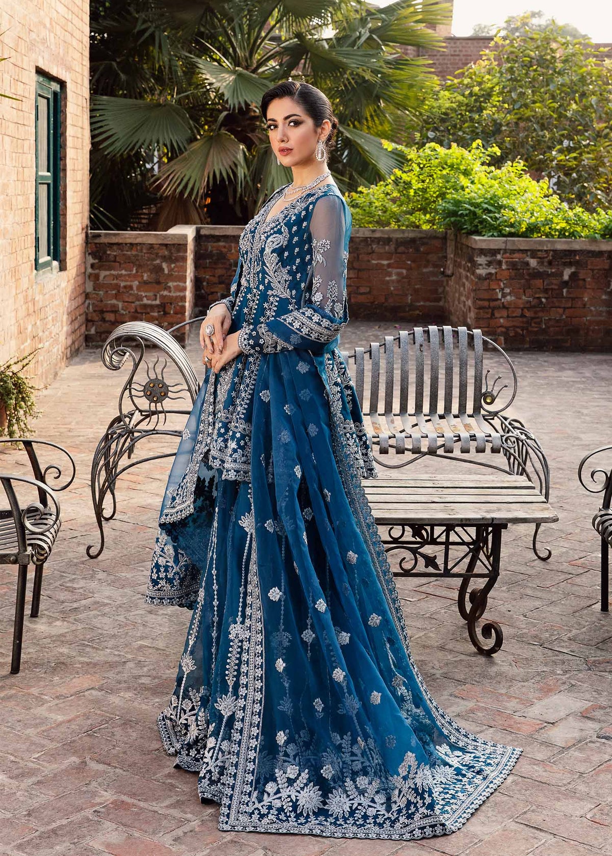 Akbar Aslam Nayara Pakistani organza sharara suit