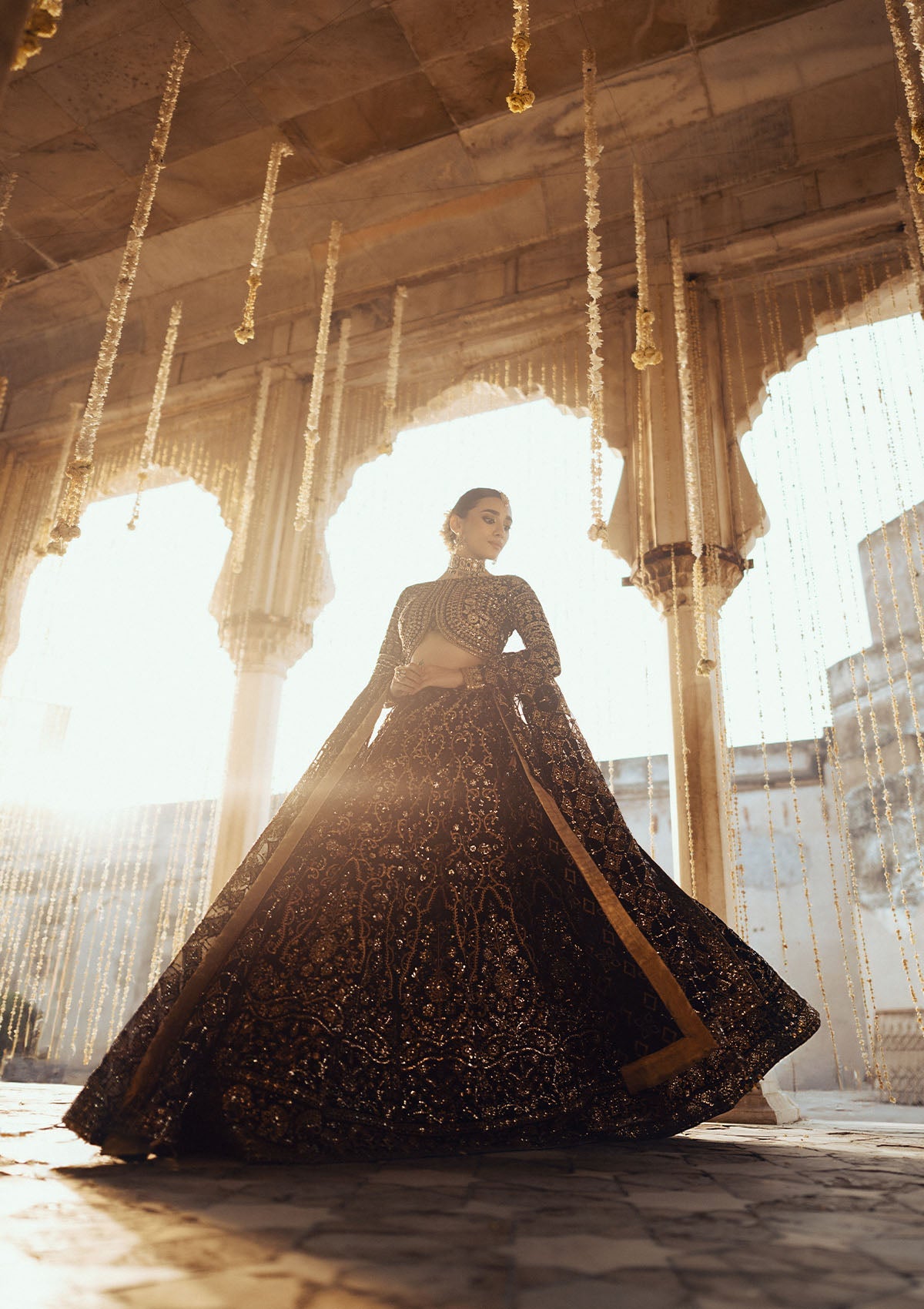 AIK Atelier Dastoor A2401 tilla and sequin embroidery detail