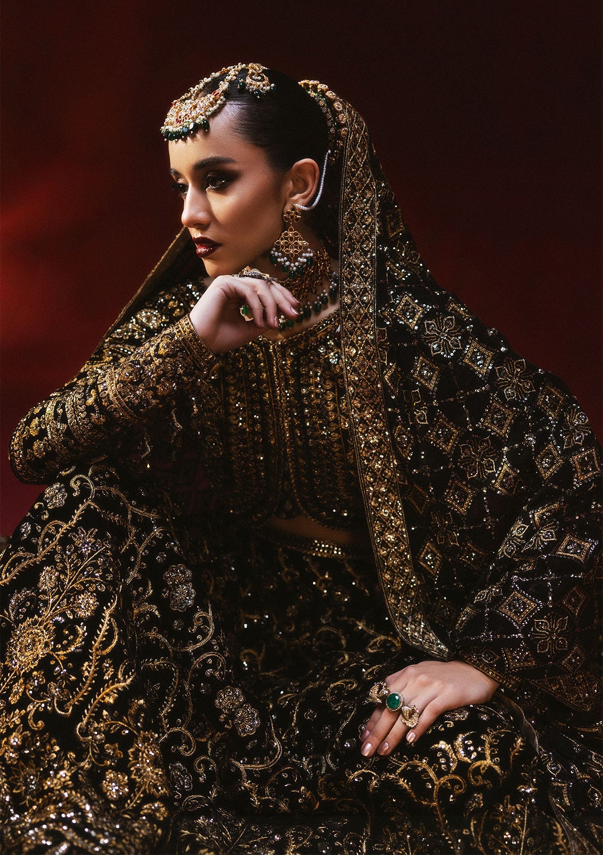 AIK Atelier Dastoor A2401 choli and sleeve border close-up