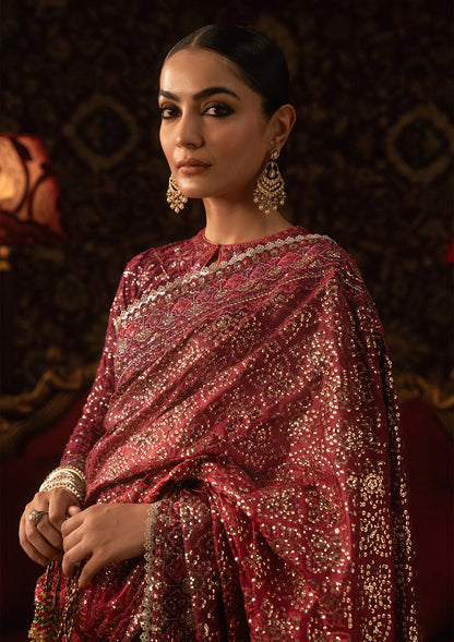 Elegant tussar silk saree with printed and embroidered fall and pallu, paired with medium silk blouse featuring embroidered sleeves, neckline, and petticoat for festive occasions.