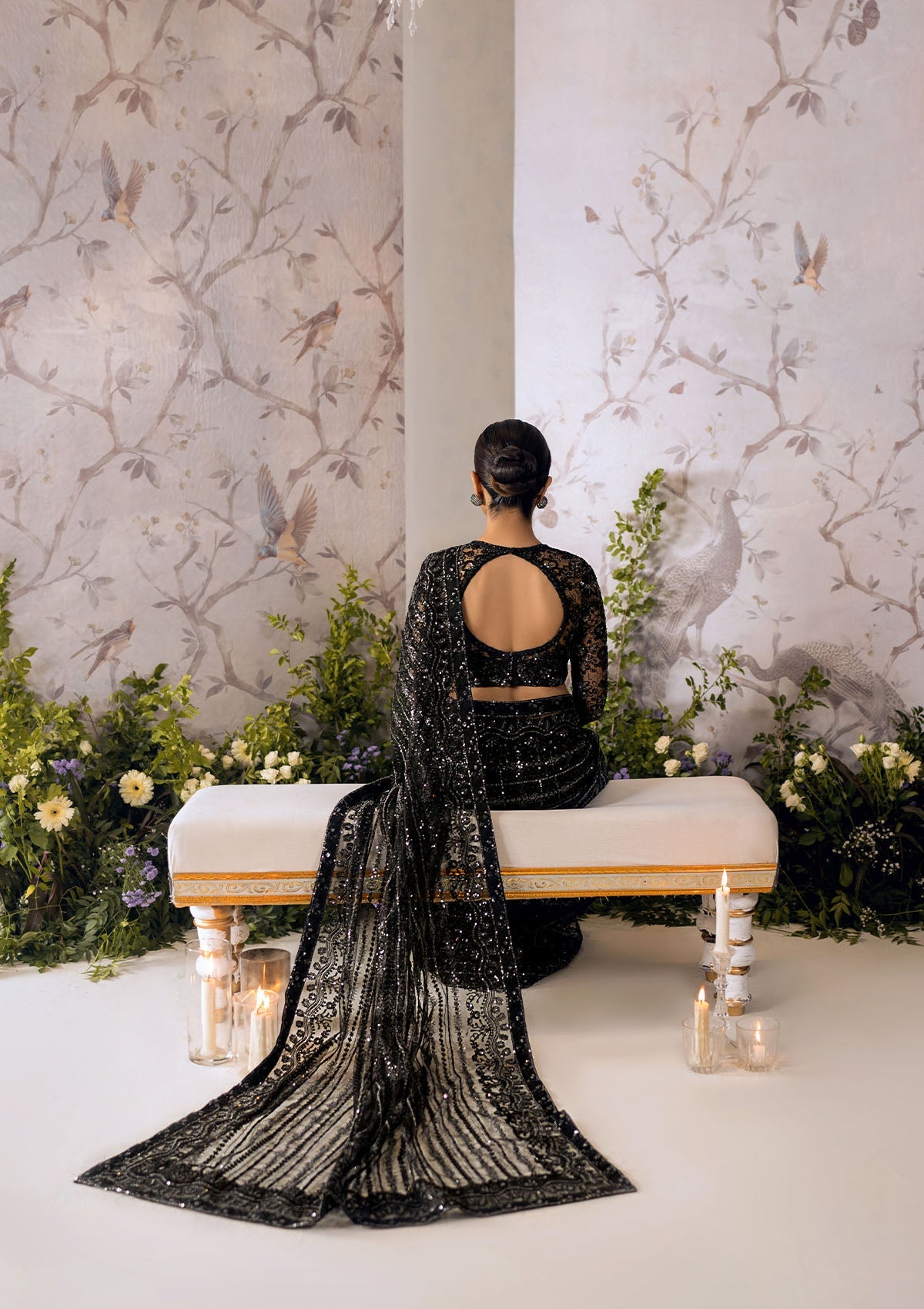 AIK Atelier Sari A2305 embroidered net pallu close-up