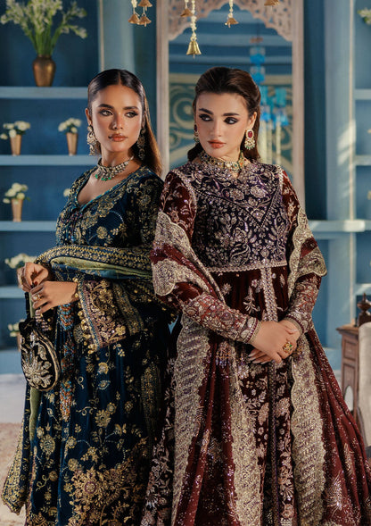 AIK Atelier Udaipur A2503 velvet panels and jamawar border detail