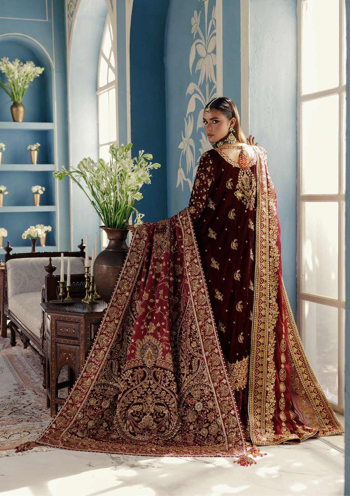 AIK Atelier Udaipur A2505 embroidered silk pants