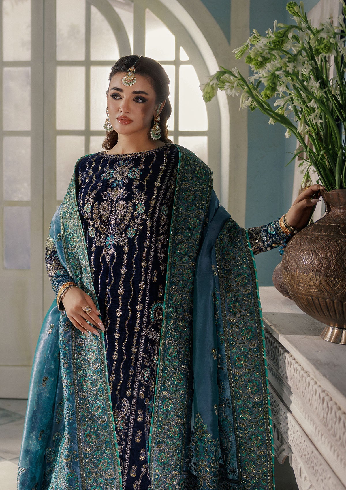 AIK Atelier Udaipur A2510 organza border detail