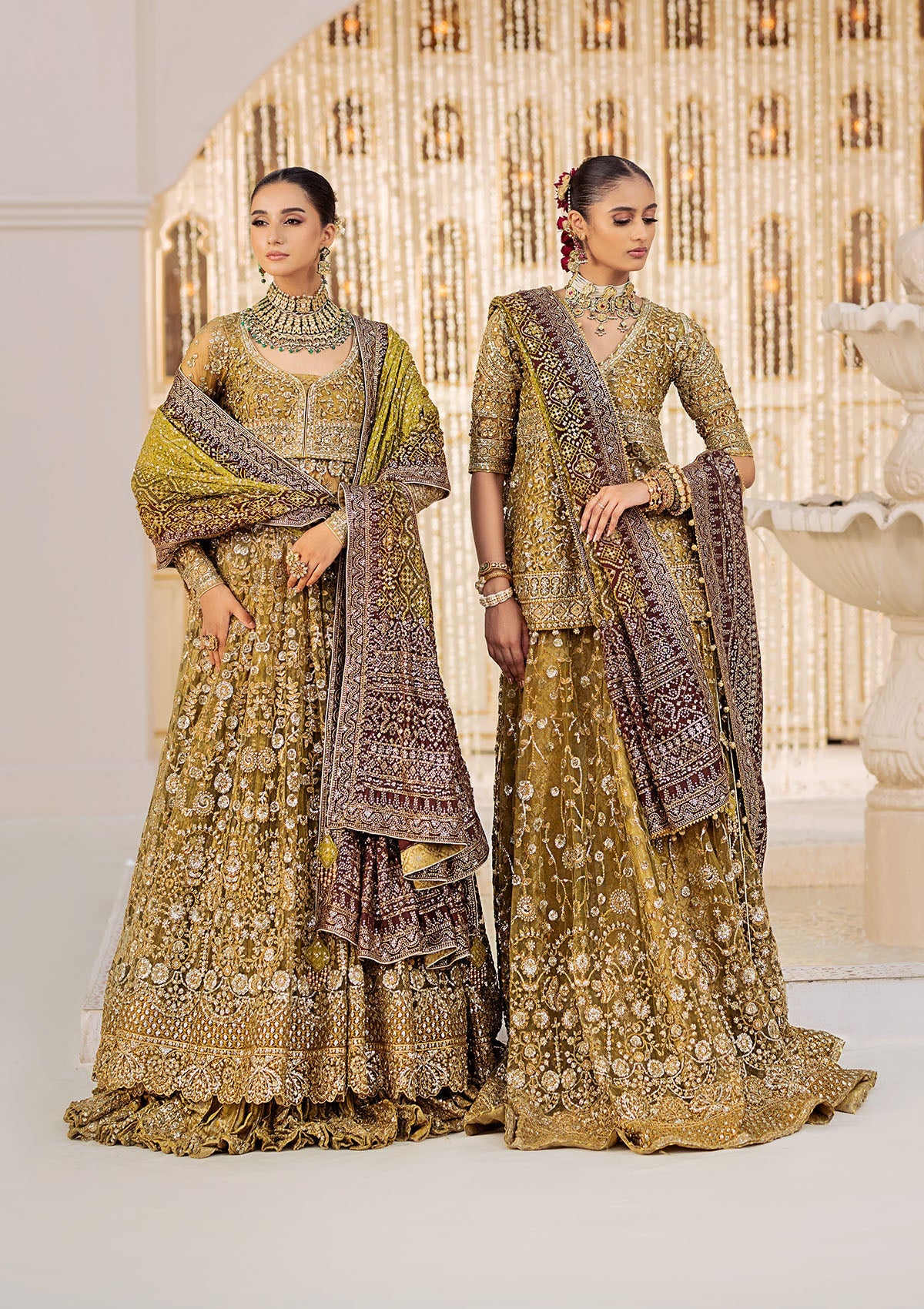 AIK Atelier Wedding Festive Look B2404 olive green embellished net formal