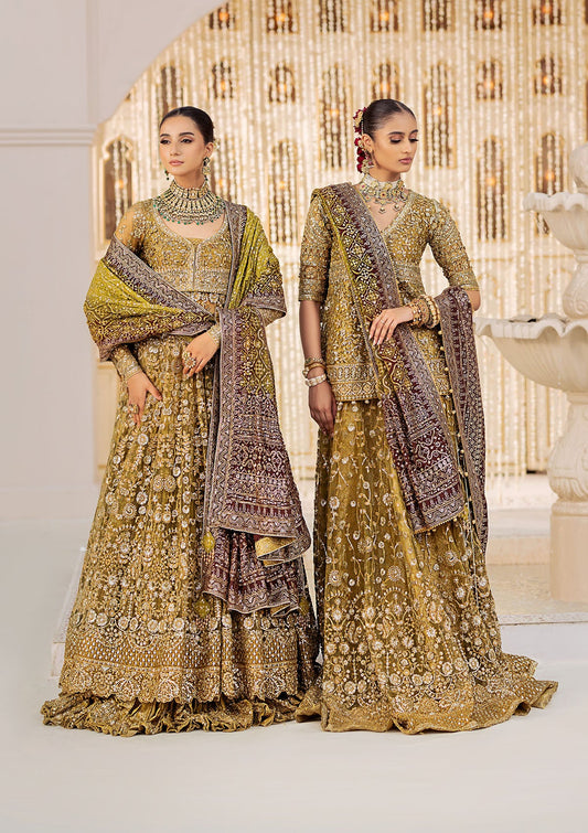 AIK Atelier Wedding Festive Look B2404 olive green embellished net formal