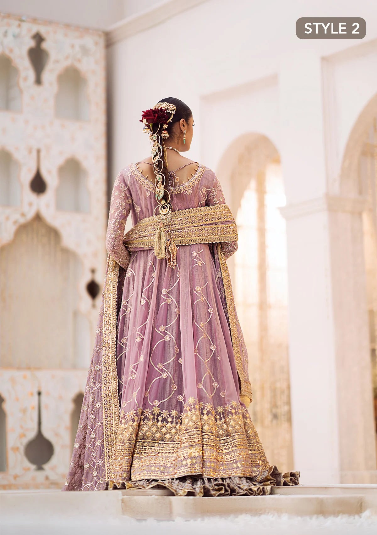 Luxury embroidered chiffon outfit with organza neckline, jamawaar pants and chiffon dupatta, styled as angrakha sharara or kalidaar crushed frock.!