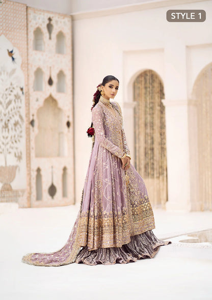 Luxury embroidered chiffon outfit with organza neckline, jamawaar pants and chiffon dupatta, styled as angrakha sharara or kalidaar crushed frock.!