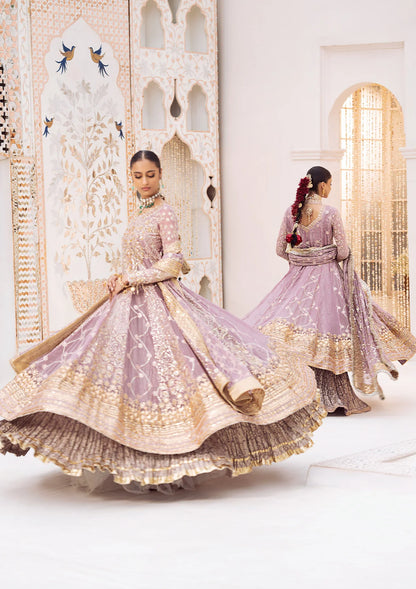 Luxury embroidered chiffon outfit with organza neckline, jamawaar pants and chiffon dupatta, styled as angrakha sharara or kalidaar crushed frock.!