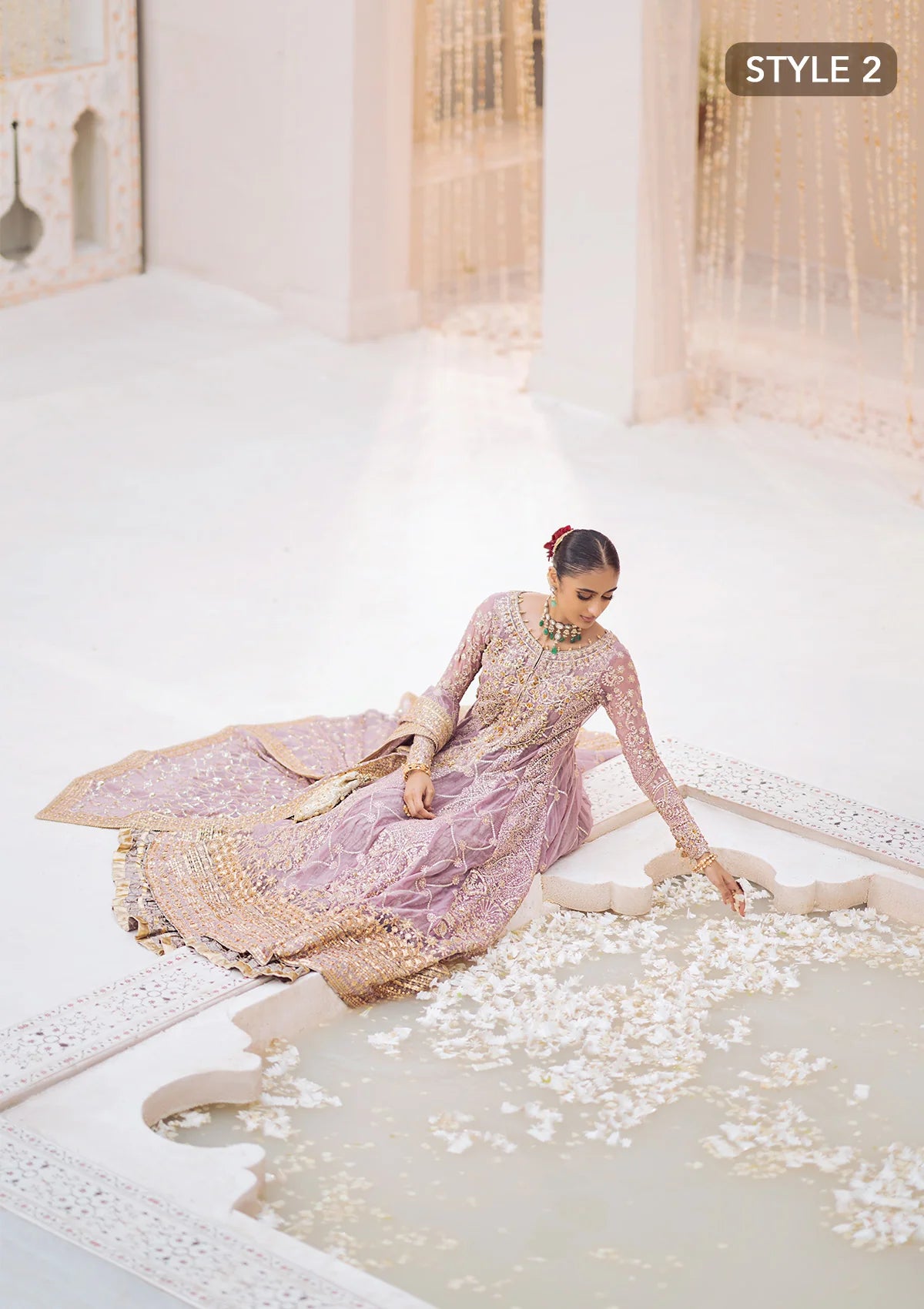 Luxury embroidered chiffon outfit with organza neckline, jamawaar pants and chiffon dupatta, styled as angrakha sharara or kalidaar crushed frock.!
