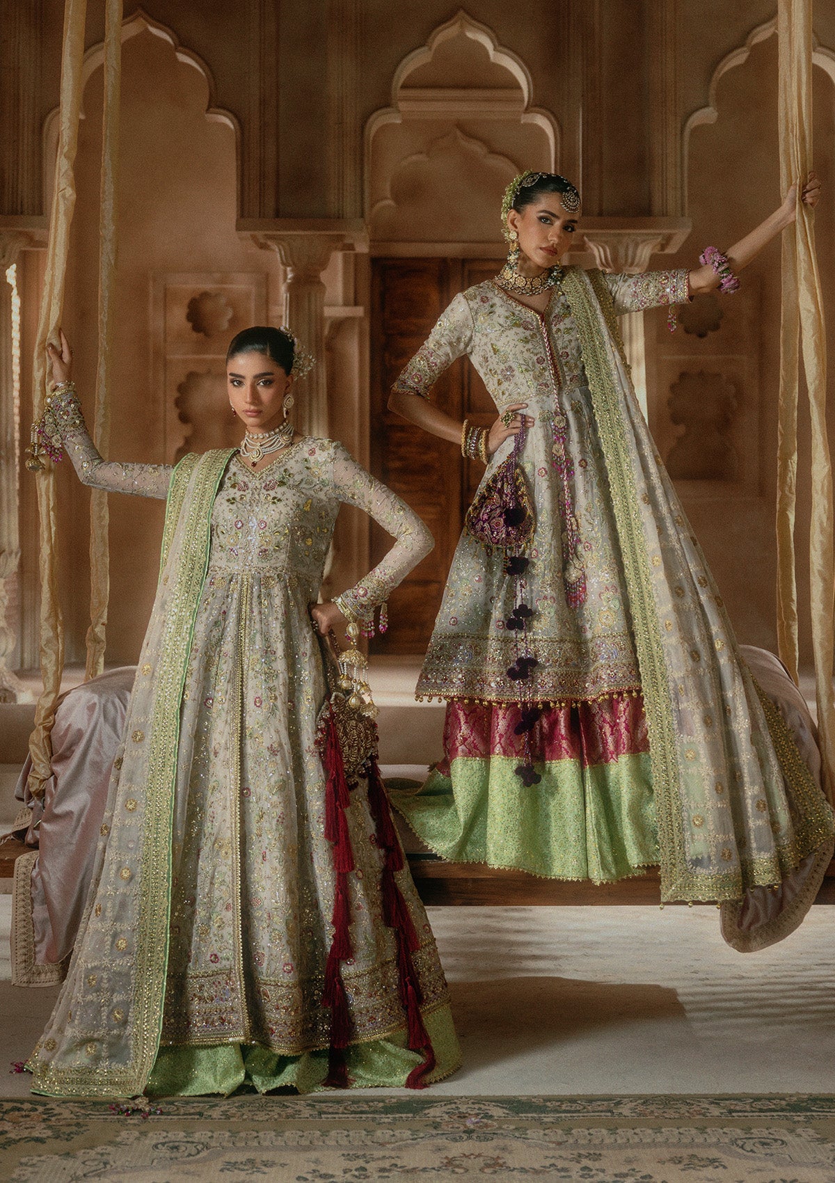 AIK Atelier Wedding Festive Look B2602 white embroidered chiffon kalidar