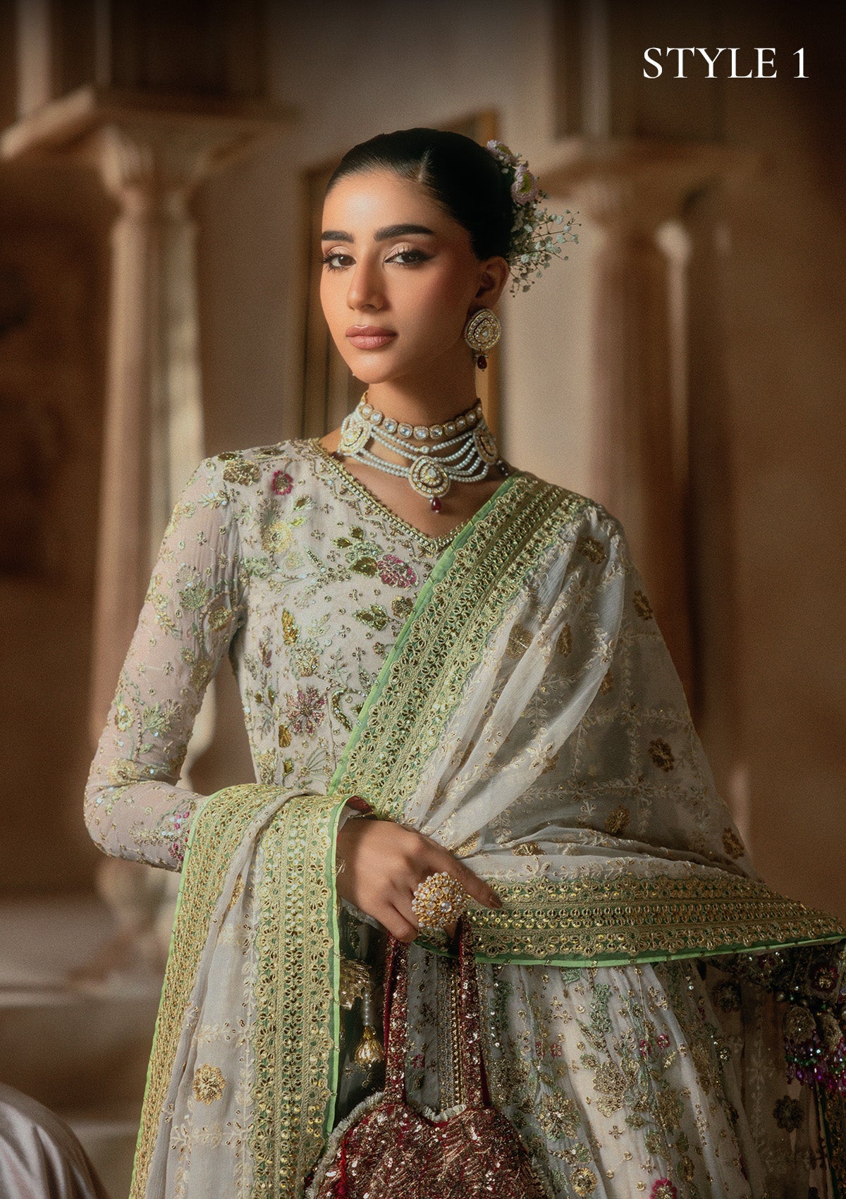 AIK Atelier Look B2602 embellished organza border detail
