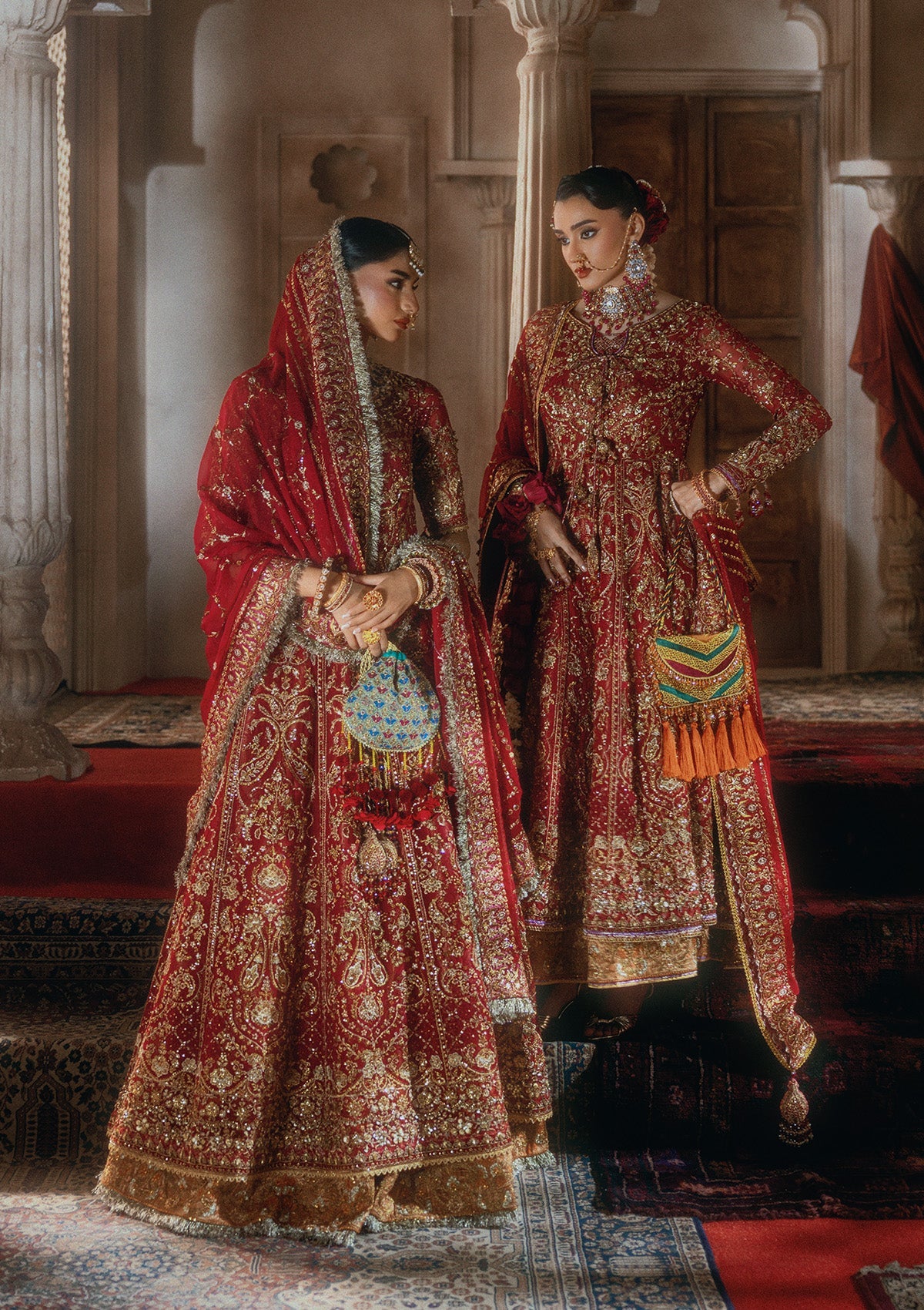 AIK Atelier Wedding Festive Look B2604 red embroidered chiffon