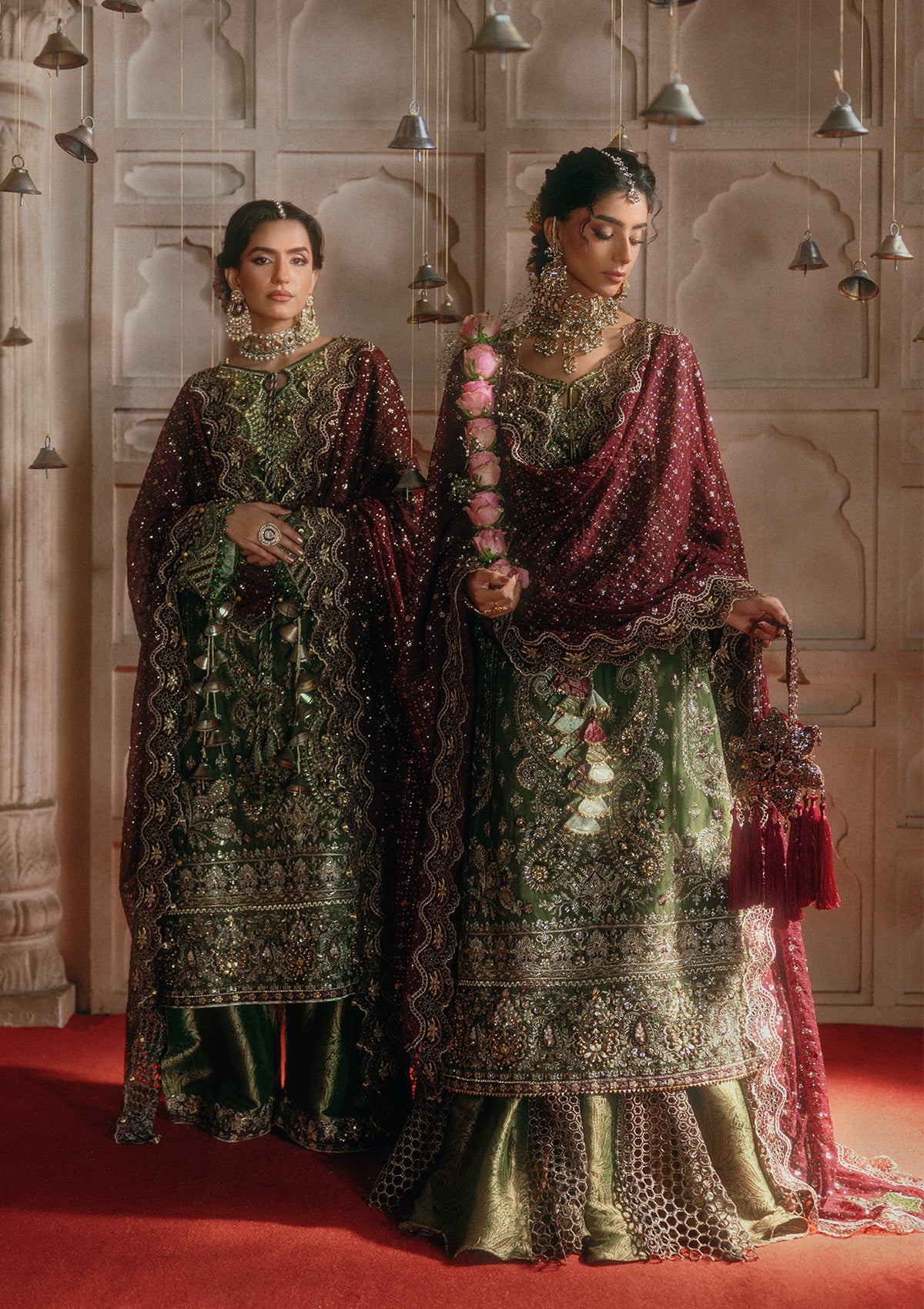 AIK Atelier Wedding Festive Look B2605 olive green embroidered silk long shirt