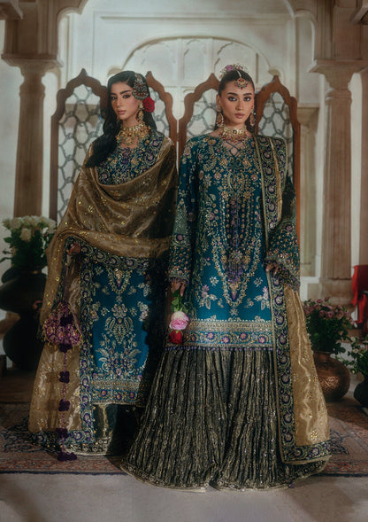AIK Atelier Wedding Festive Look B2607 teal blue embroidered silk shirt