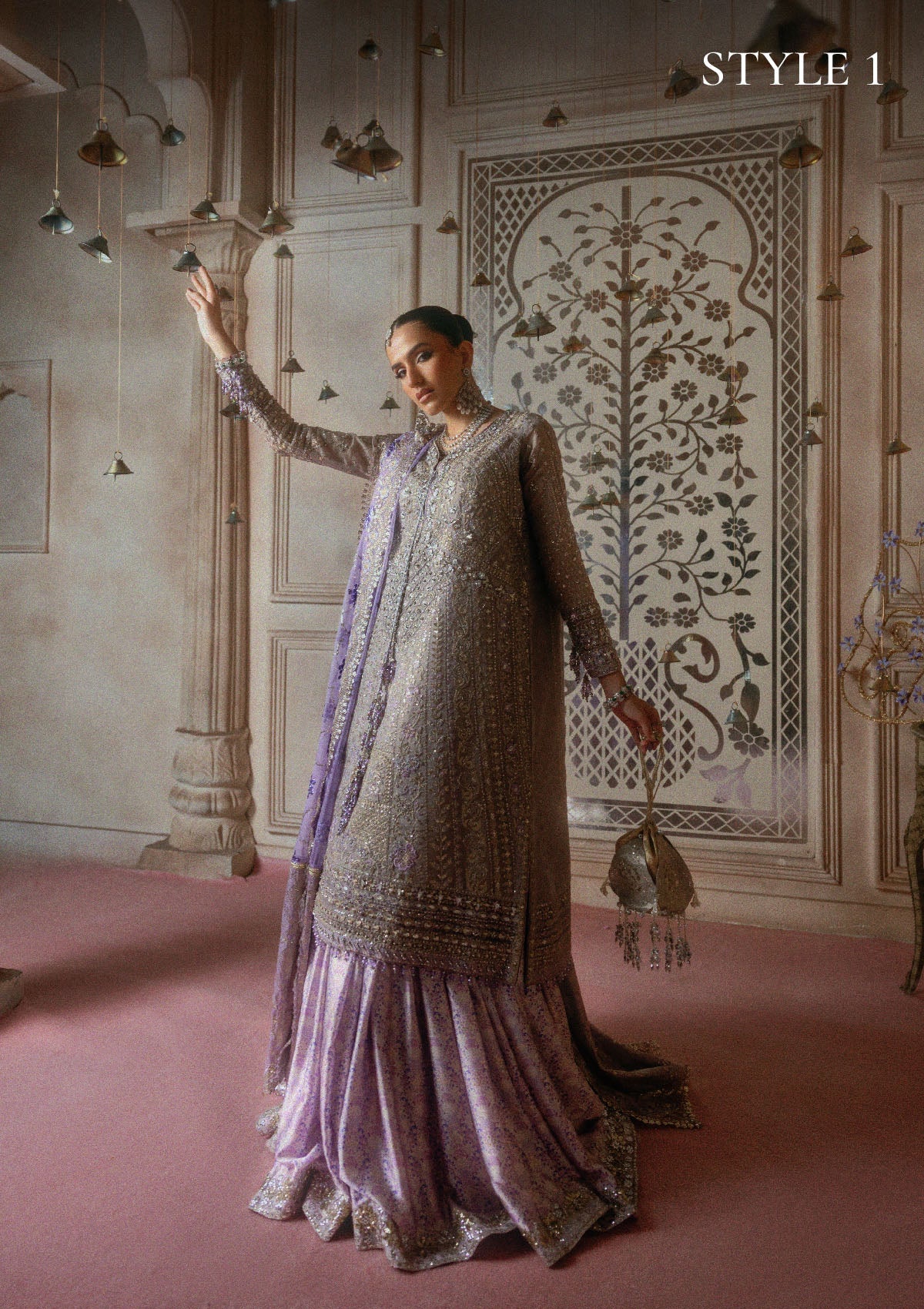 AIK Atelier Look B2609 Pakistani lilac wedding formal with dupatta