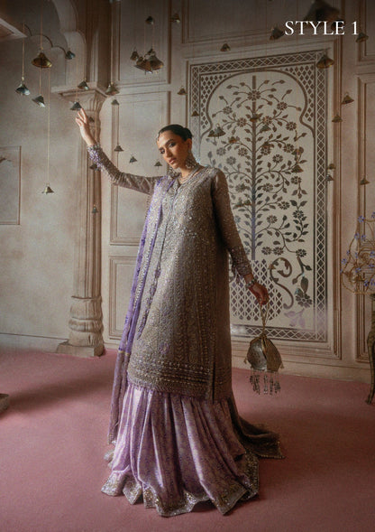 AIK Atelier Look B2609 Pakistani lilac wedding formal with dupatta