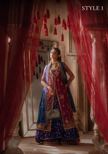 AIK Atelier Look B2610 Pakistani magenta wedding formal with silk dupatta