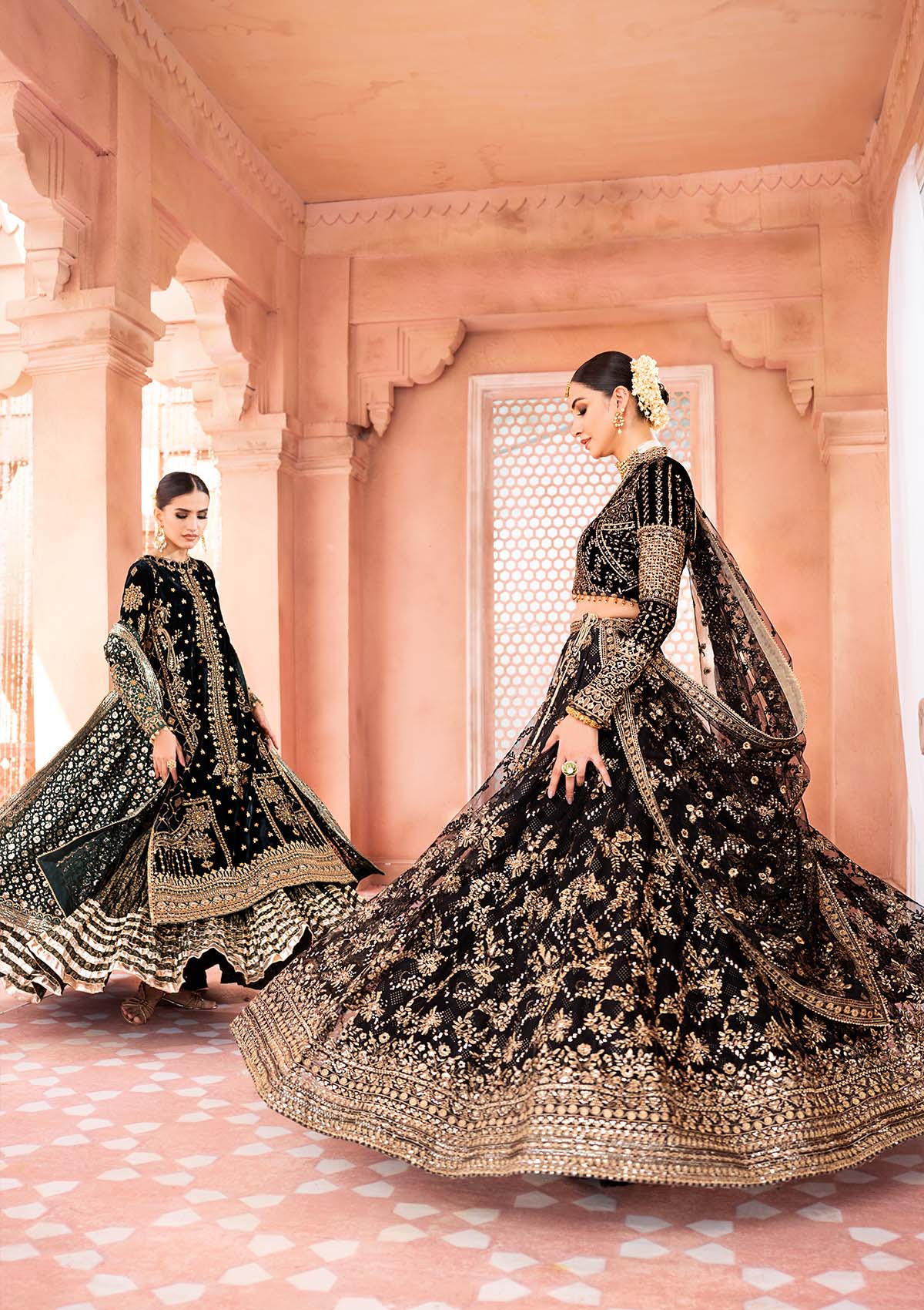 AIK Zardozi Velvet Look A2305 – Pakistani winter wedding outfit