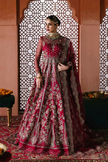 Graceful organza suit with embellished front panels, blouse, sleeves, dupatta & inner—crafted with fine embroidery for timeless elegance and charm.