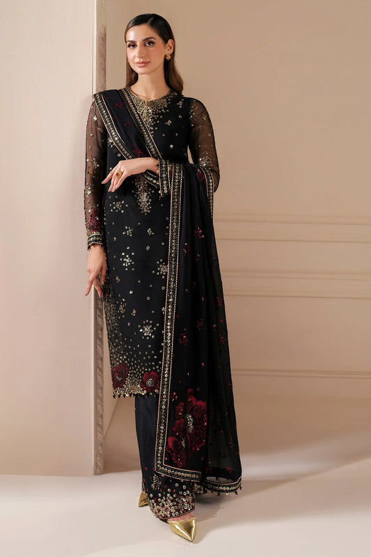 Shop Jazmin UC-3070 – a stunning embroidered chiffon suit with rawsilk bottom. Perfect for formal, party & bridal wear. Now shipping to UK, USA & Canada!
