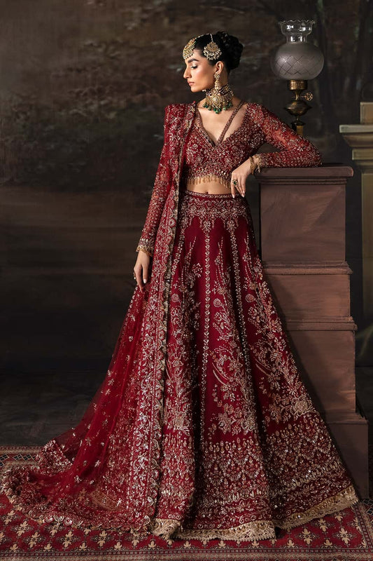 Elegant net suit with hand-embellished panels, embroidered dupatta, and waist belt border — a perfect blend of grace and festive charm.