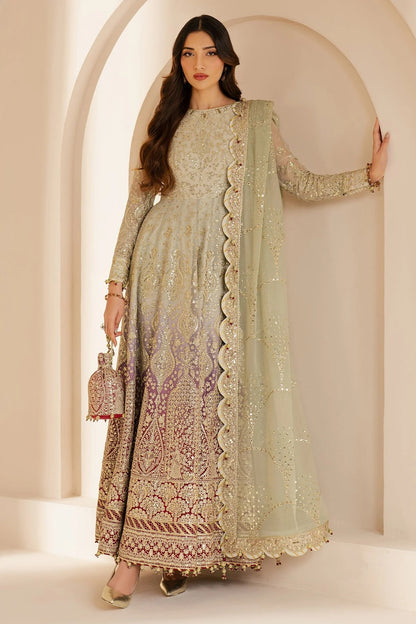 WF'25-01 features embroidered chiffon, digital prints, and an elegant organza dupatta with rawsilk bottom. A perfect pick for formal or festive occasions.