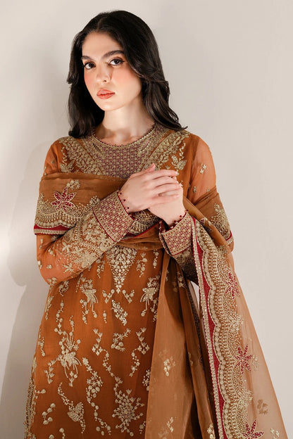 Chiffon and rawsilk elegance with intricate embroidery and organza dupatta. Ideal for formal wear and events. Make a bold style statement in UC-3077.