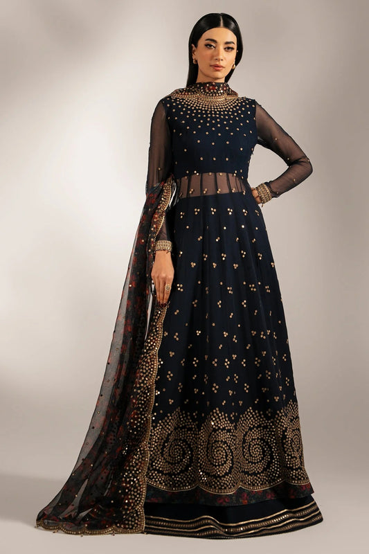 Intricately embroidered chiffon with digital print dupatta & rawsilk bottom—perfect for formal occasions. A luxurious look in every detail. Shop UC-3073 now!