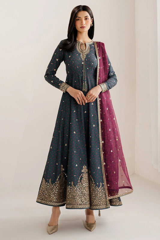 Discover UR-7058: a premium embroidered raw silk suit with chiffon dupatta and elegant borders. Perfect for formal, festive, or party occasions. Shop now!