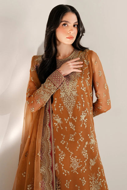 Chiffon and rawsilk elegance with intricate embroidery and organza dupatta. Ideal for formal wear and events. Make a bold style statement in UC-3077.