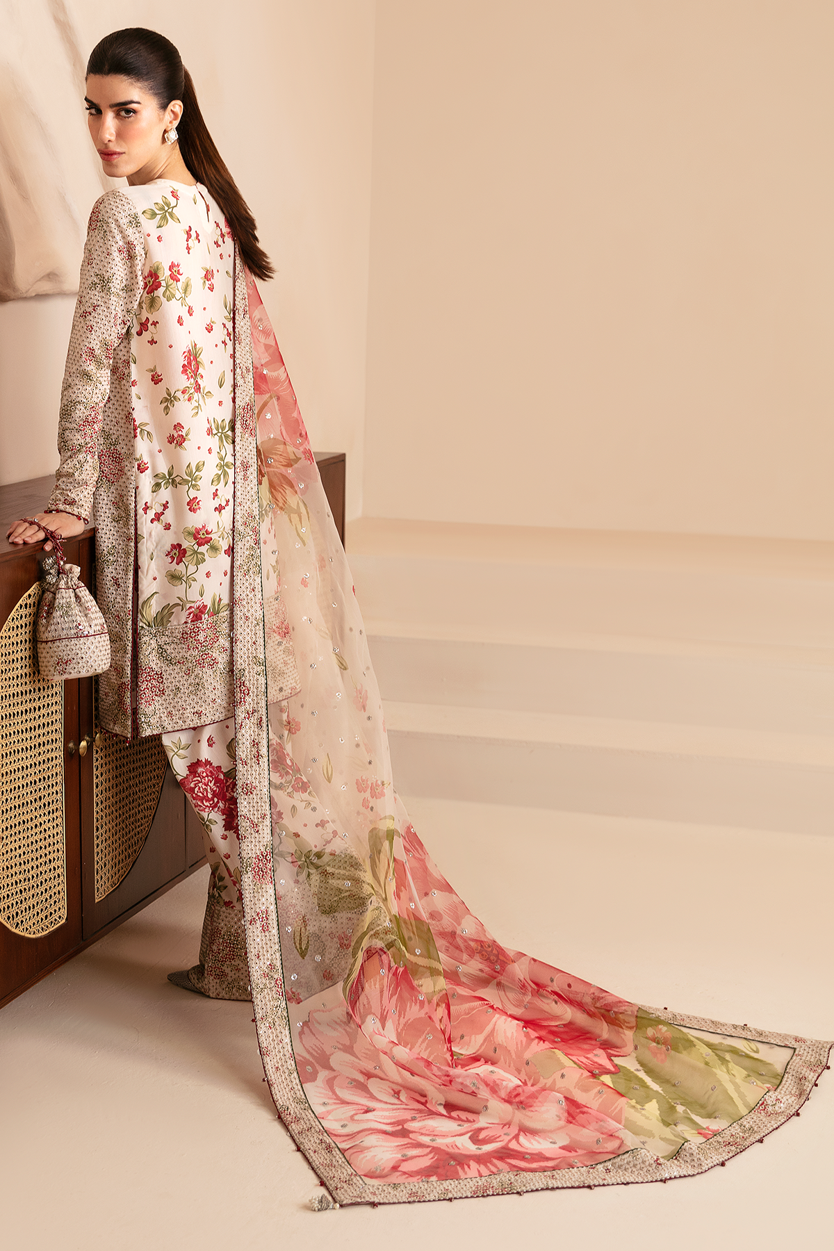 PREMIUM EMBROIDERED RAW SILK UR-7034