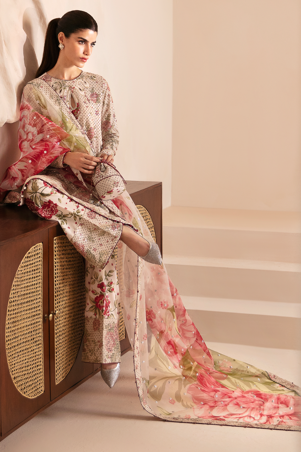 PREMIUM EMBROIDERED RAW SILK UR-7034